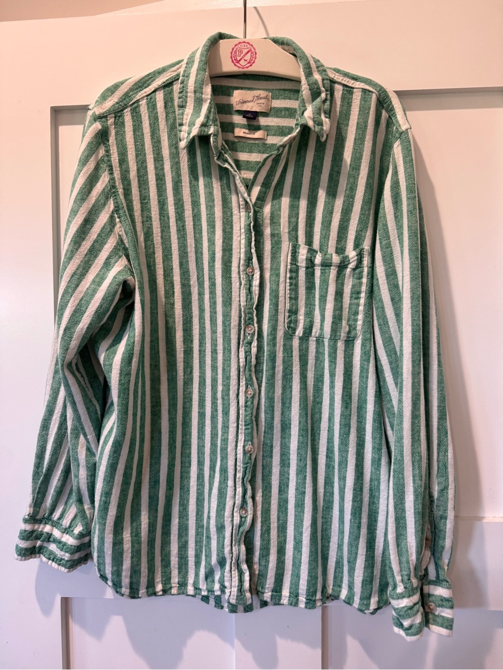 Universal Thread Linen-Blend Striped Top